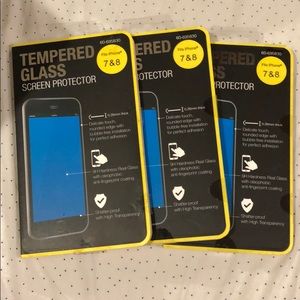 THREE Iphone 7&8 tempered glass screen protectors